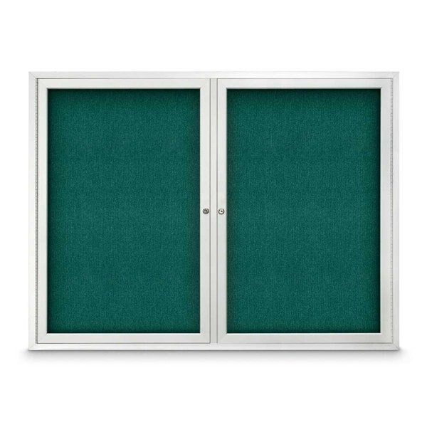 Sliding Door Indoor Enclosed Corkboard, 9, UNITED VISUAL PRODUCTS, Mfr# UV9029ACS-BLACK-ULTMAR